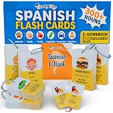 300 Bilingual English Spanish Flash Cards for Adults &amp; Kids Ages 12+ | Beginners - Noun Vocabulary with Pictures, Pronunciation, Sentences, Adult Self Study &amp; Learn Spanish Workbooks for Adults