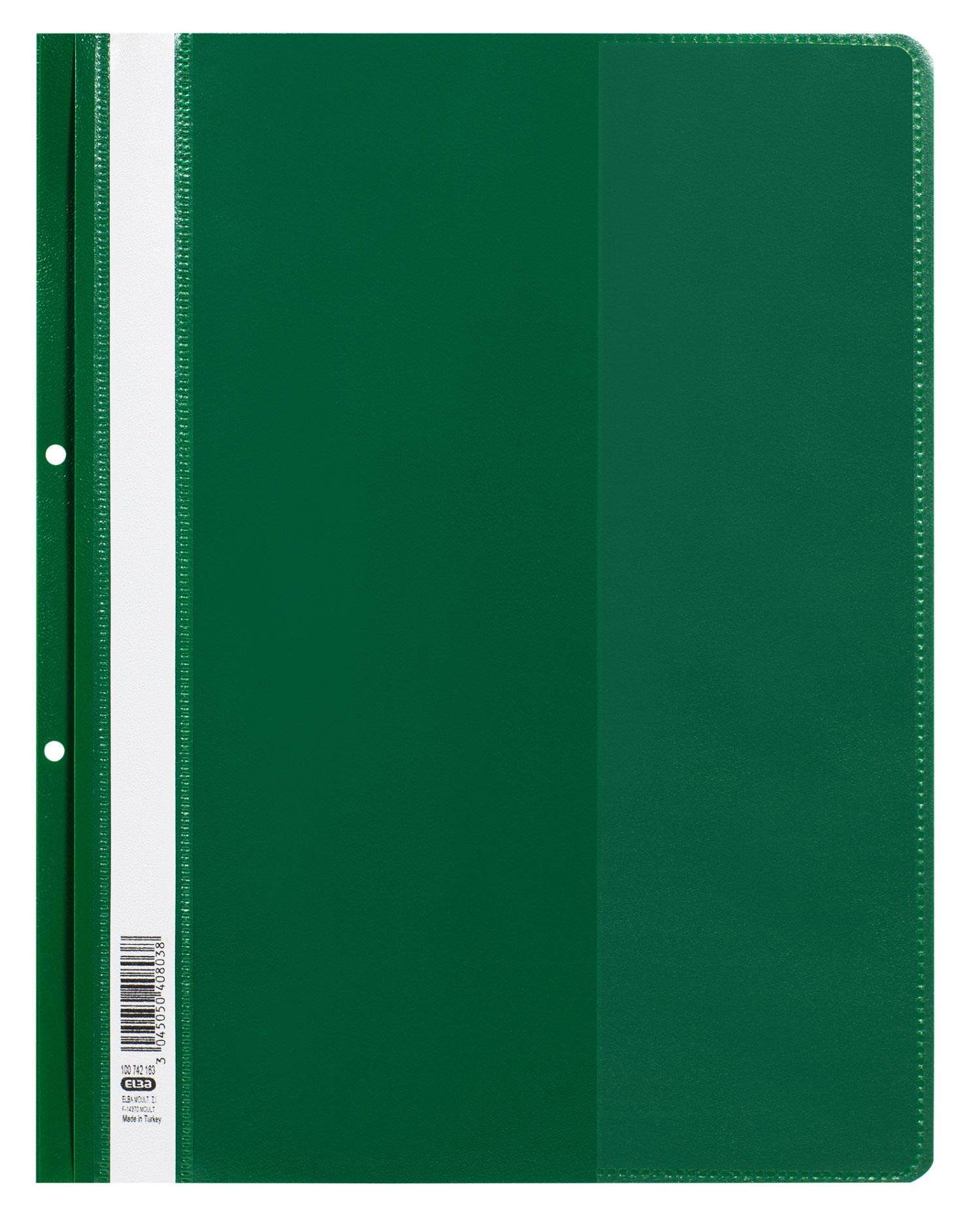 Elba 25 x A4 Plastic 2-Hole File Folders - Green