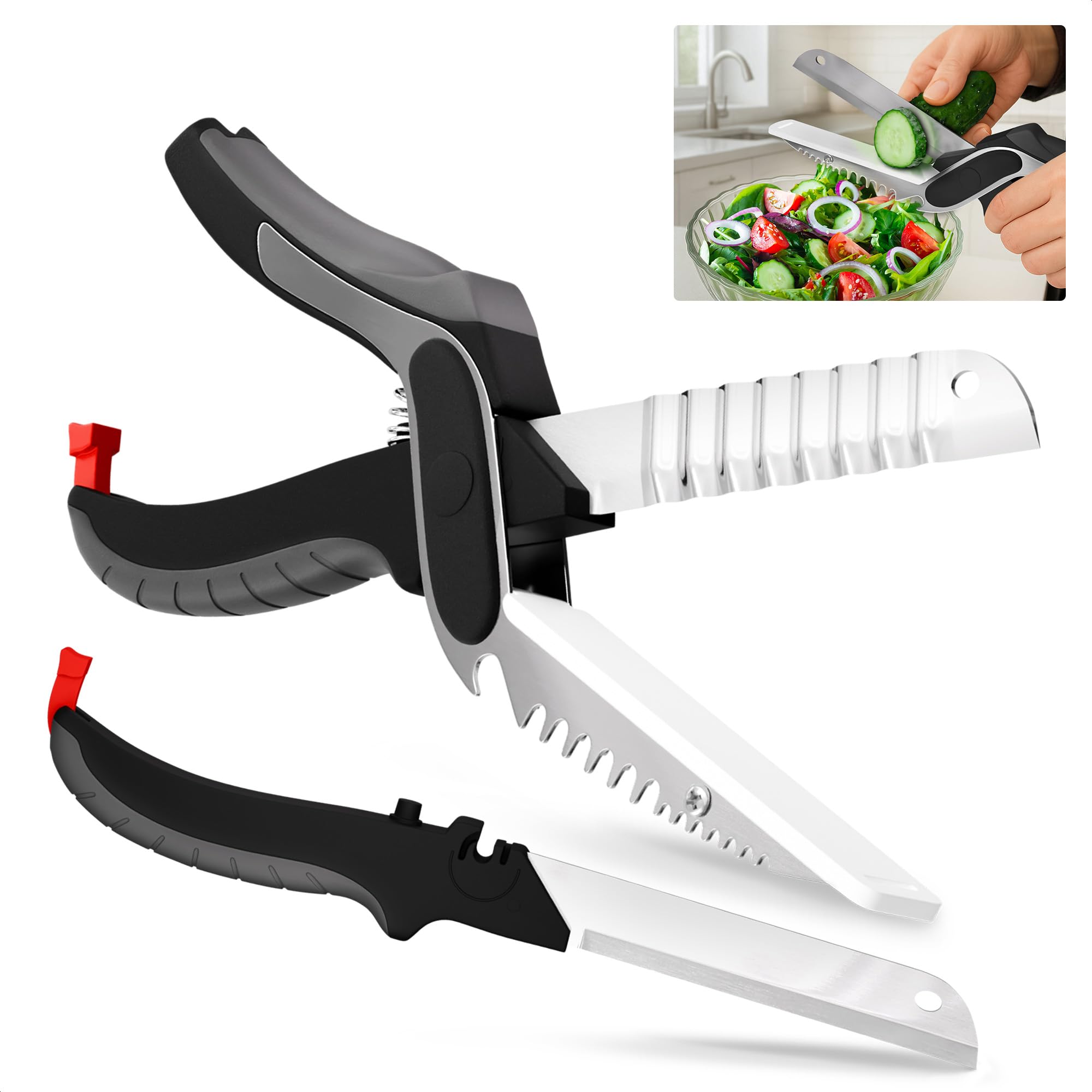 Photo 1 of *UNTESTED*
Cutting Board Scissors for Food – 7-in-1 Kitchen Food Scissors with Ribbed & Flat Blades for Easy Meat, Fruits & Veggies Cutting and Decorative Slicing – Easy To Clean Kitchen Shears With Safety Lock