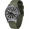 BOSHIYA Men's Military Tactical Field Watches Outdoor Sports/Work Watch Waterproof Analogue Quartz Watches Minimalist Lightweight Nylon Watch - Imported Japanese Movement/40mm Waterproof/Date Display