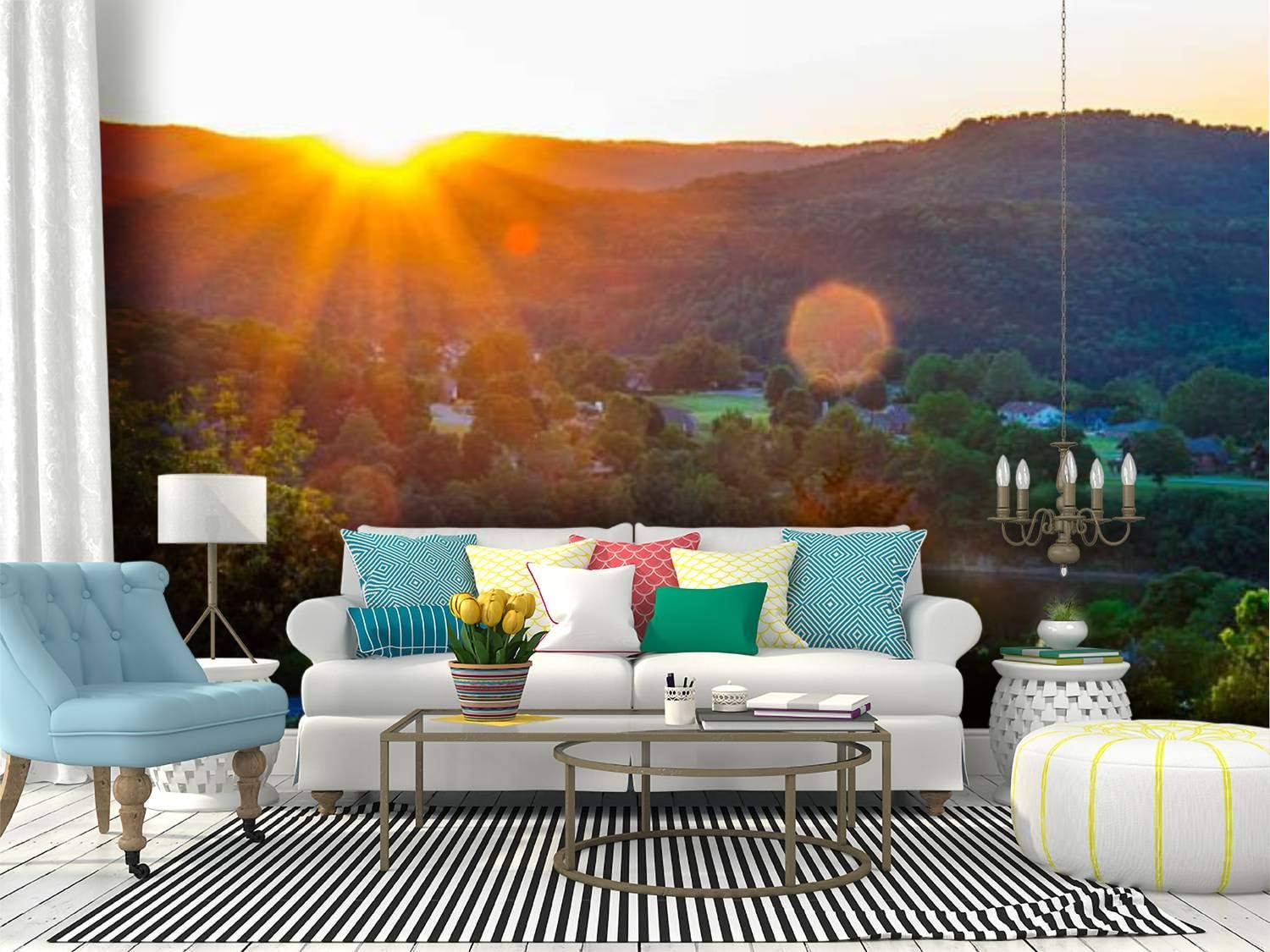 Self Adhesive Wallpaper Roll Paper arkansas sunset sunrise sunrays eureka springs spring moons and Removable Peel and Stick Wallpaper Decorative Wall Mural Posters Home Covering Interior Film