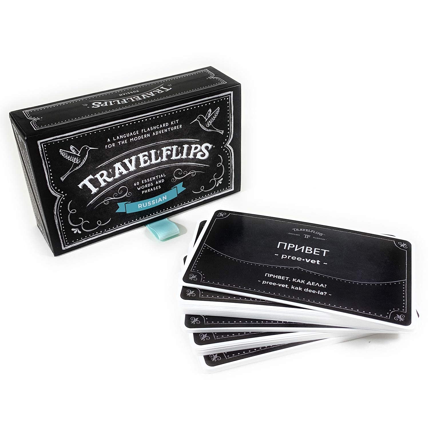 Travelflips Flash Cards - Learn Russian Vocabulary Words and Phrases - Basic Russian for Beginners - Gift for Travelers, Kids, and Adults