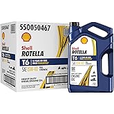 Shell Rotella T6 Full Synthetic 15W-40 Diesel Engine Oil, 1 Gallon (3 Pack)