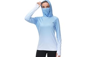 BASSDASH Women's Fishing Hoodie Shirt with Face Mask Thumb Holes UPF 50+ FS23W