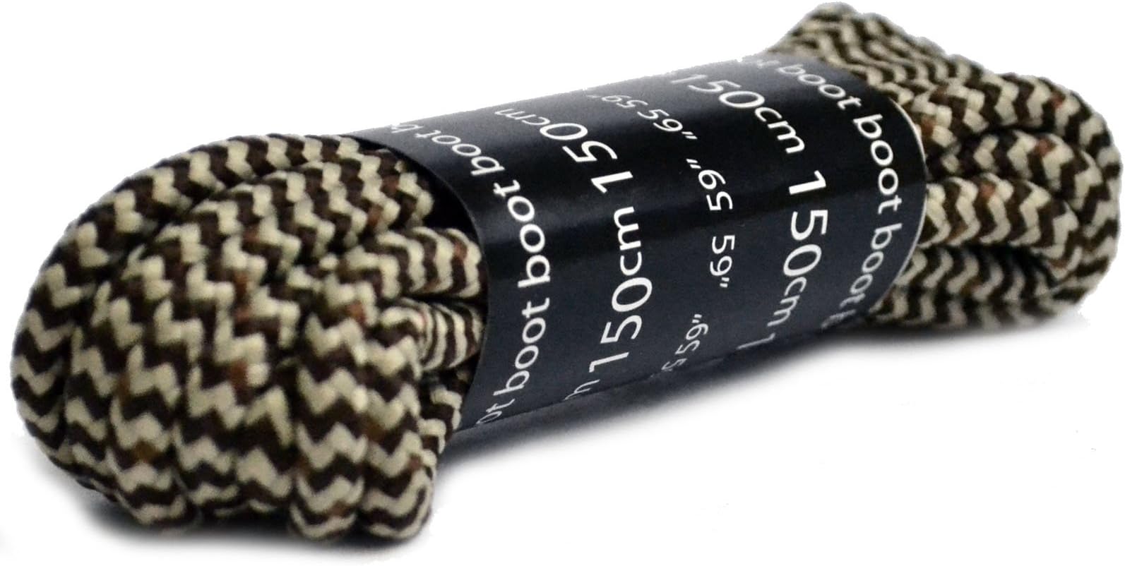 Hiking Boot Laces Heavy Cord 150cm Coloured (Stone/Brown Dog Tooth)