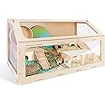 Niteangel Vista Hamster Cage W/Oblique Opening Cage Door - MDF Aspen Small Animal Cage for Syrian Hamsters Degus or Other Similar-Sized Pets (Medium - 40.7 x 22.7 x 22.9 inches, Burlywood)