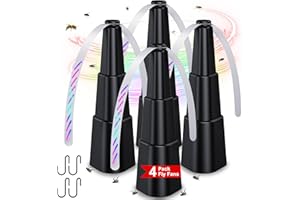 GLOVV 4 Pack Fly Fans for Tables, Retractable Fly Swatter Bug Fans for Food Table Indoor Outdoor, Fly Repellent Food Fans to Keep Flies Away, Fly Spinner Deterrent Killer for Picnic, Party, Patio, Kitchen