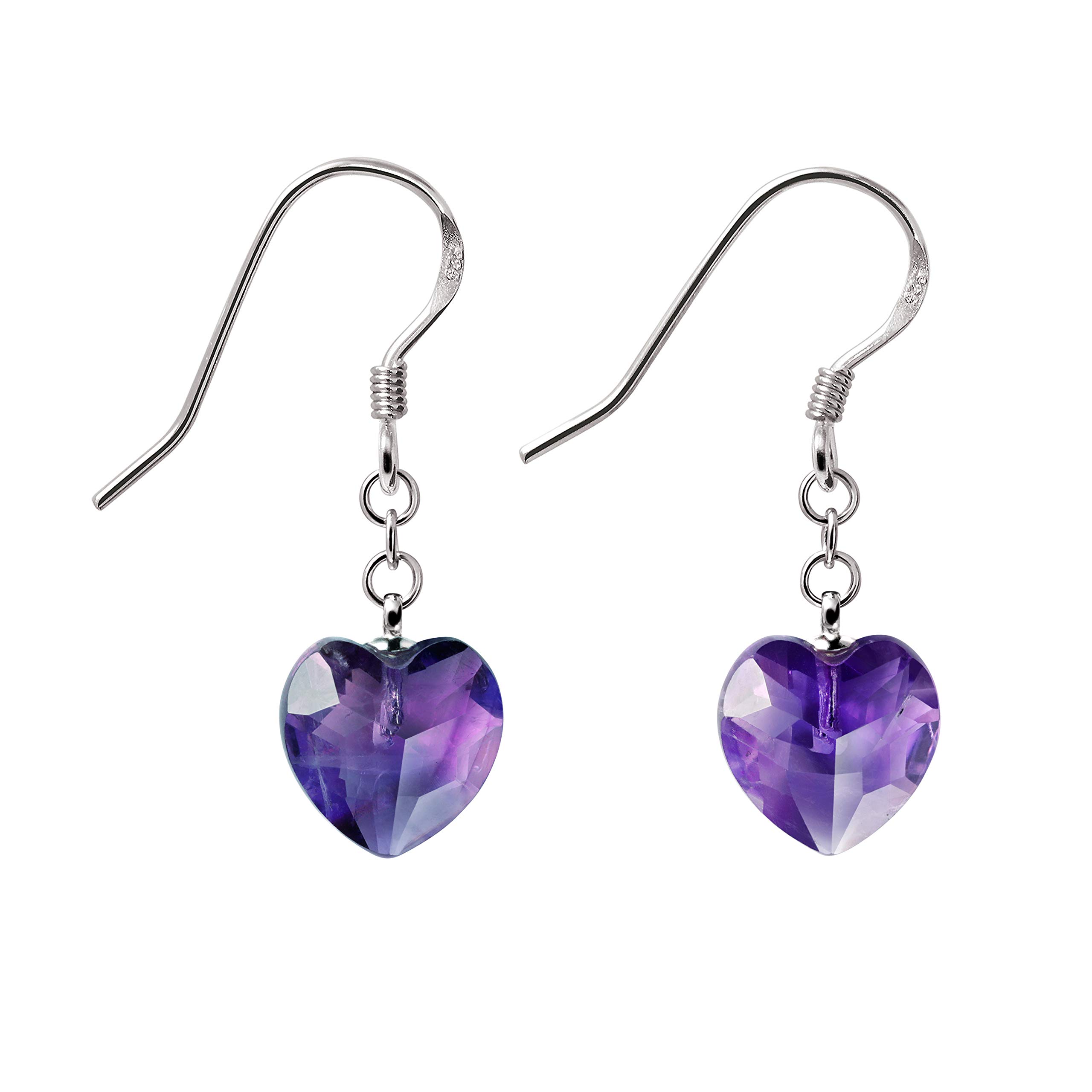 Franki Baker Amethyst Gemstone Heart Earrings