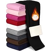 Aikuco Girls Fleece Lined Leggings Kids & Toddlers | Warm Thermal Winter Pants for Girls | 2-16 Years Black
