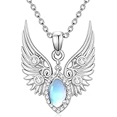 Pextrid 925 Sterling Silver Moonstone Necklace, Featuring Various Pattern Moonstone Pendant Jewelry Gift for Mother Women With 18+2inches Chain