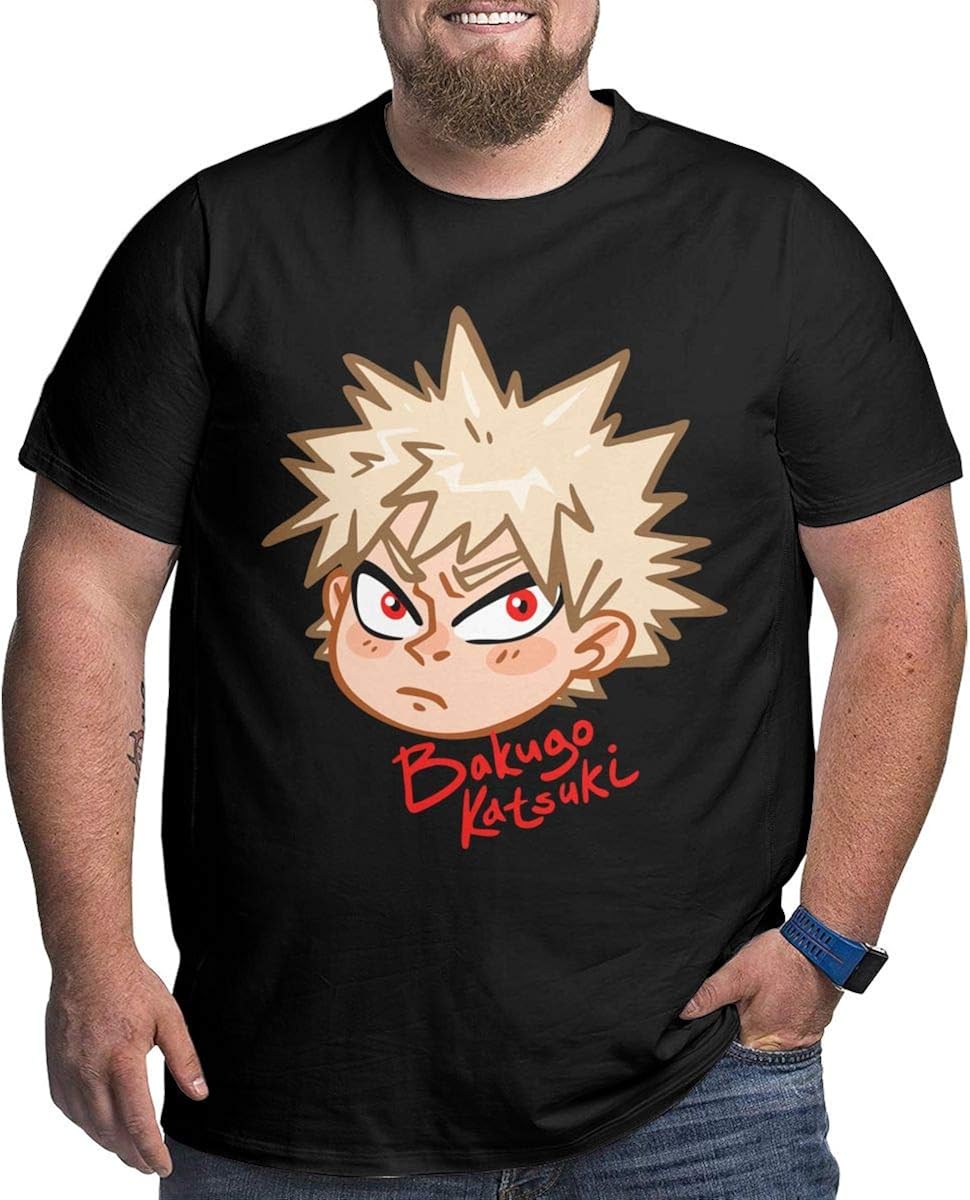 Men's TShirt Bakugo Katsuki Short Sleeve Casual Sport Tee Xl6xl Plus