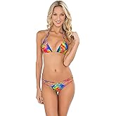 Luli Fama Women's Standard Mundo De Colores Multi Strings Triangle Bikini Top