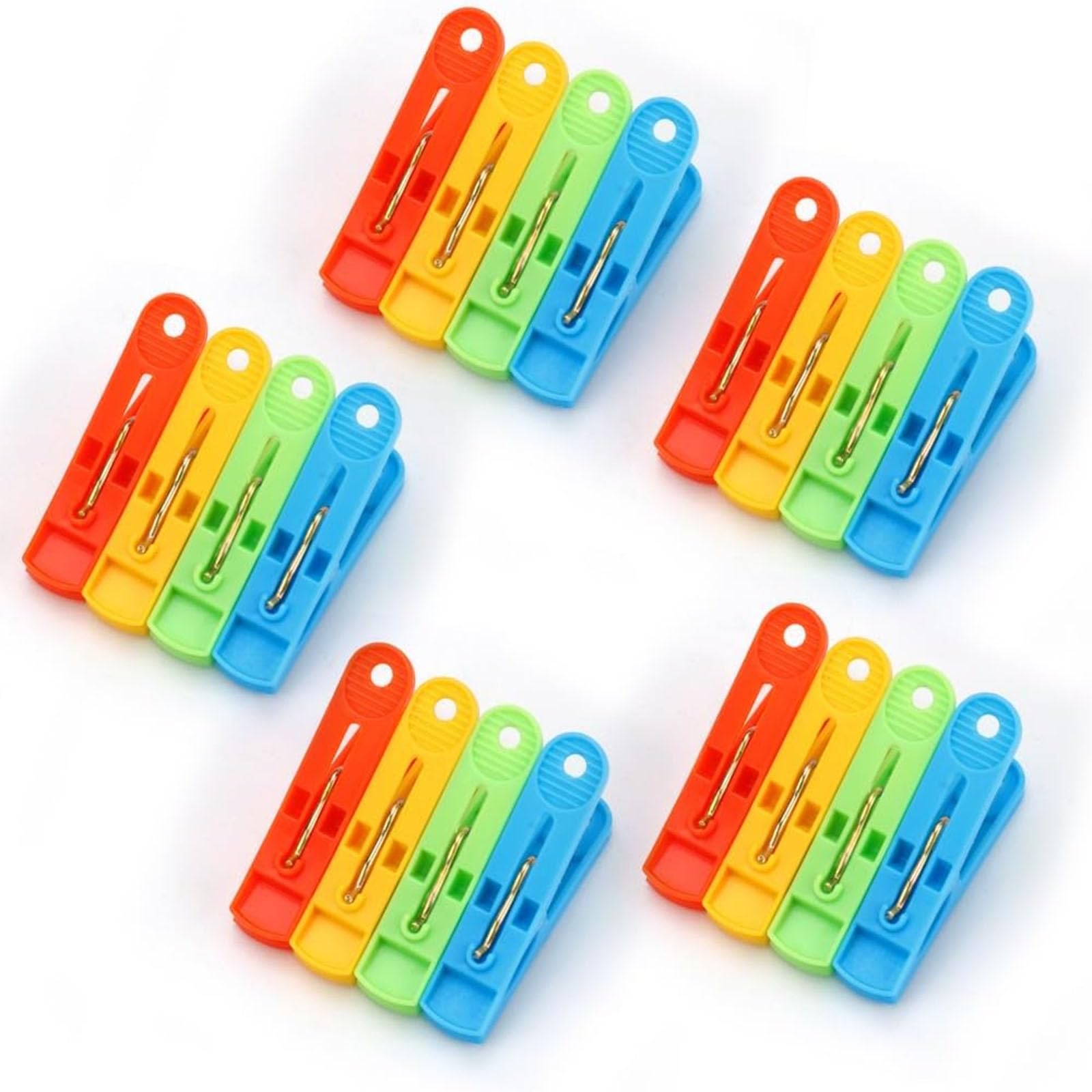 Clothes Pegs for Washing Line, 60 Packs Plastic Laundry Pegs Strong Grip Non-slip Washing Line Peg with 4 Colors Laundry Clips for Home Garden Indoor & Outdoor Drying Essentials