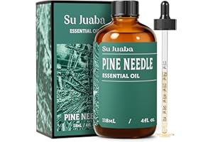 SU JUABA 4 Fl Oz Pine Needle Essential Oil, 100% Natural Aromatherapy Oil for Diffuser, Skin, Hair, Candle & Soap Making - 118ML