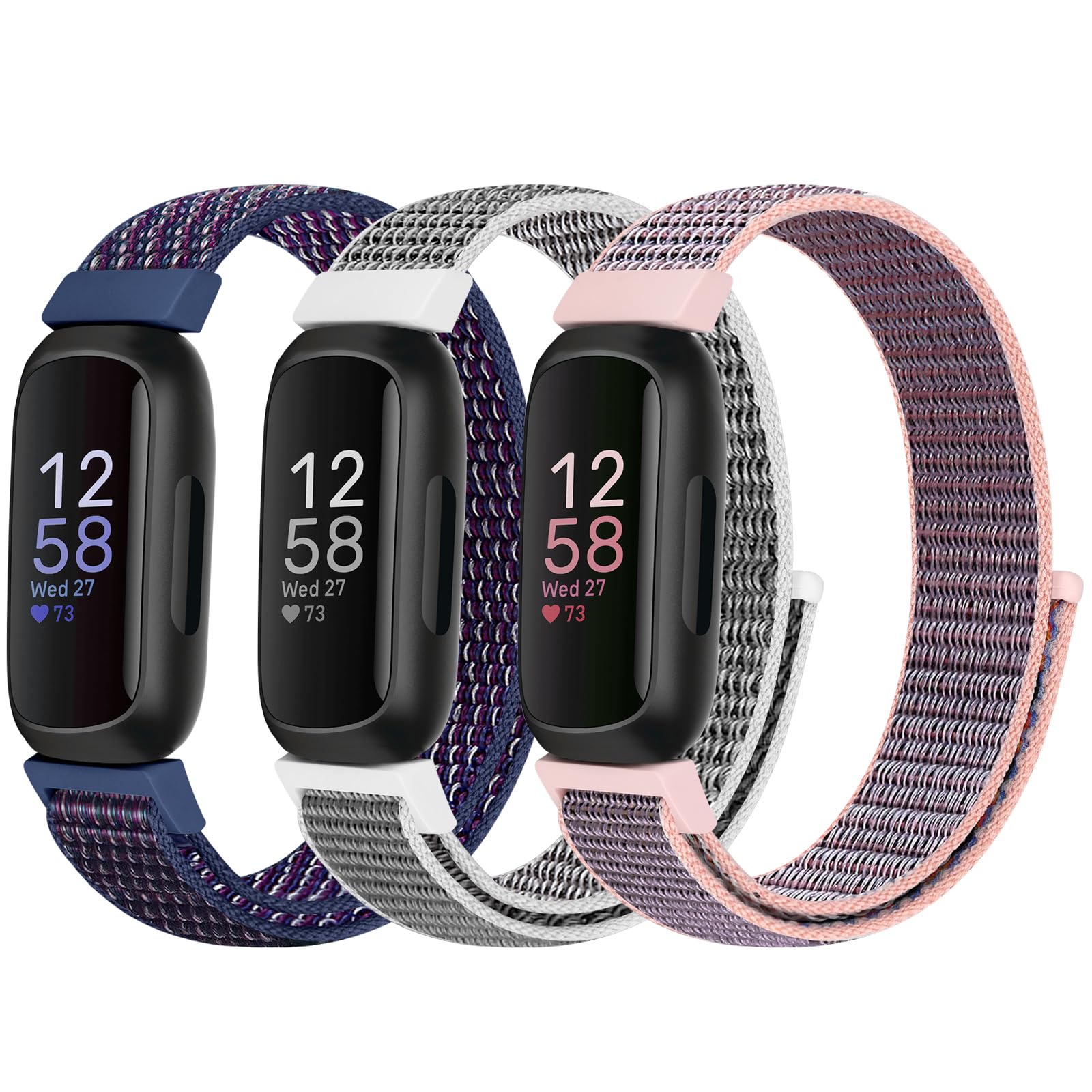 Nylon Sport Loop Straps Compatible with Fitbit Inspire 3/Inspire 2/Inspire HR/Inspire/Fitbit Ace 3/Ace 2 for Women Men Kids, Soft Nylon Band Breathable Comfortable Replacement Wristband Straps