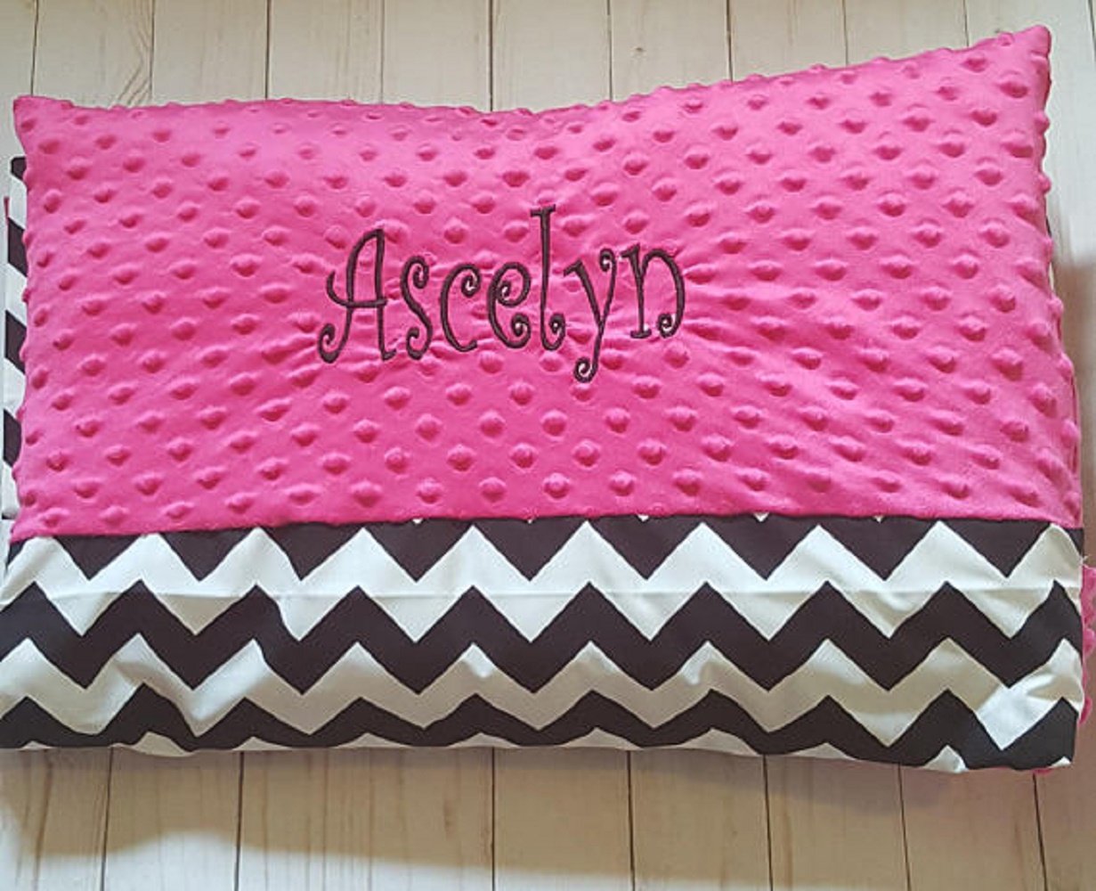 Monogrammed Kinder Nap Black Chevron Mat Cover Kindergarten