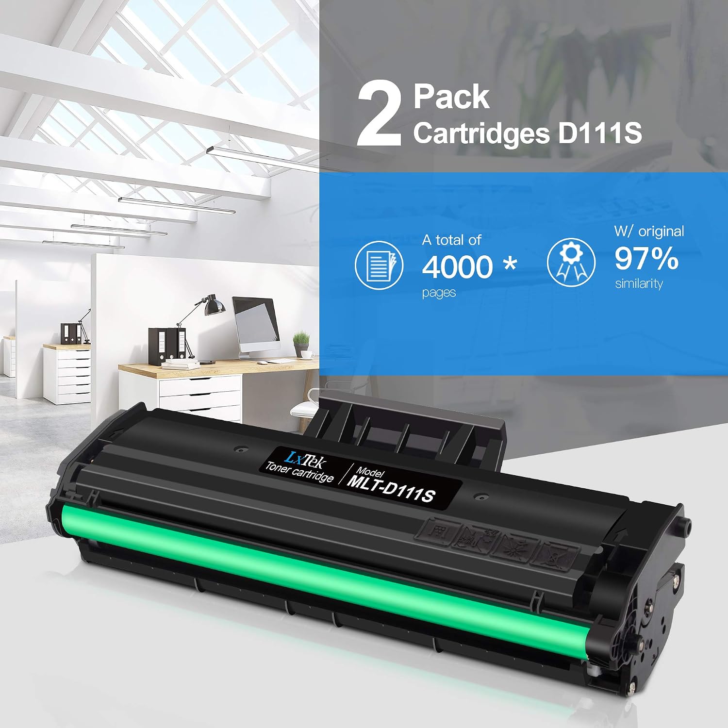 LxTek D111L Compatible Toner Cartridge Replacement for Samsung D111S MLT-D111S for Xpress M2026W M2026 M2070W M2070 SL-M2026 SL-M2070 SL-M2026W SL-M2070W SL-M2070FW M2020 M2020W M2022W (Black - Image 4