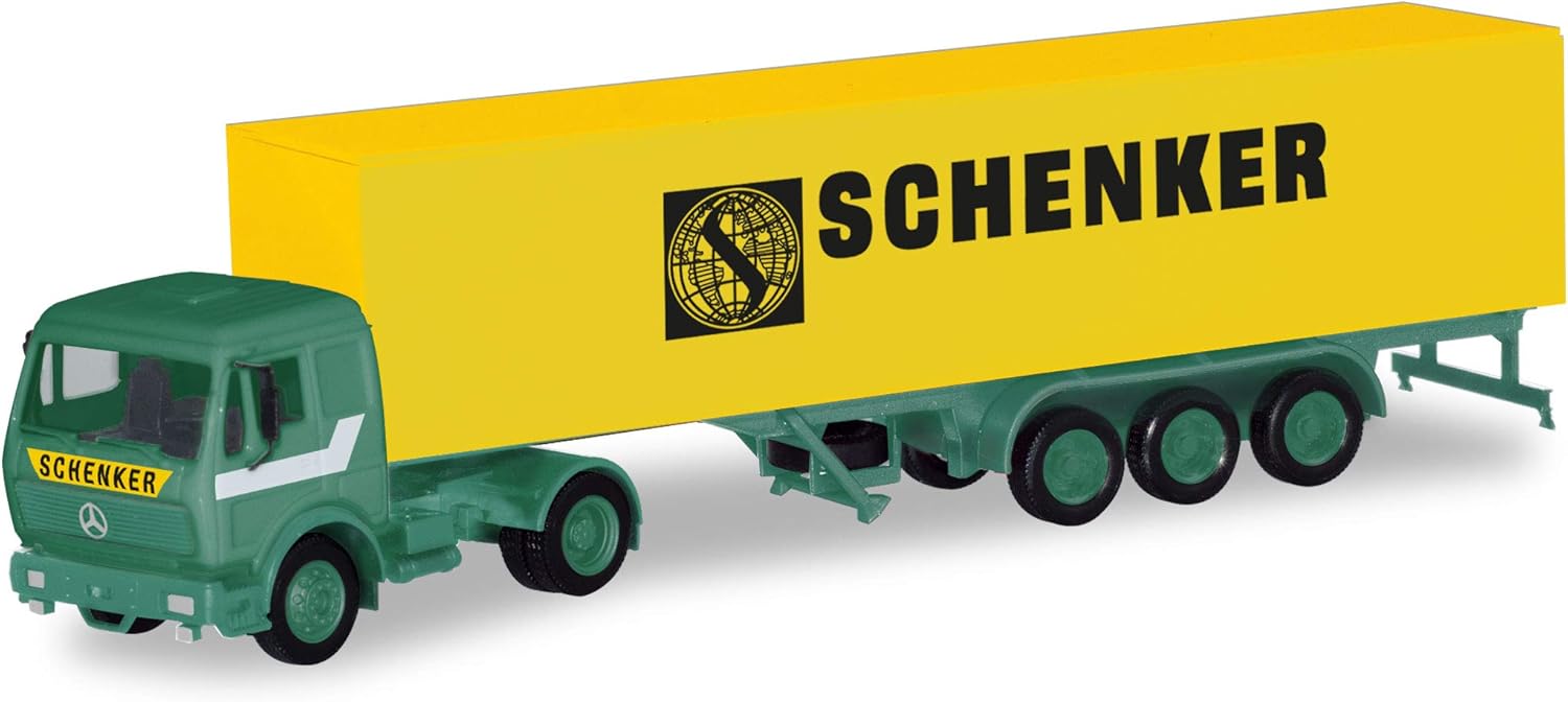 herpa Semi-trailer Mercedes-Benz Schenker, miniature vehicle, Mehrfarbig, Small
