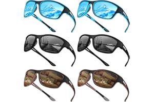 WFEANG Polarized Sports Sunglasses Bulk of 6pack for Men Women Fishing Sun Glasses UV Protection