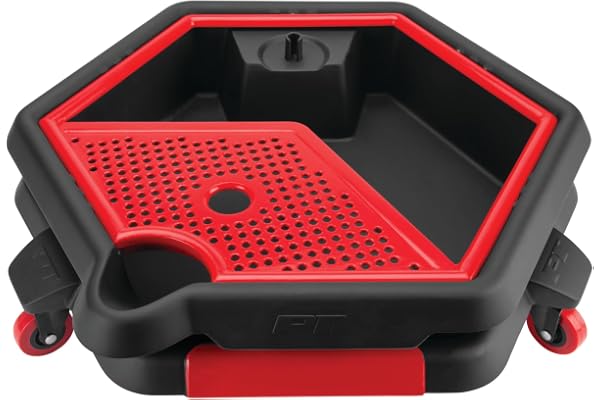 Performance Tool W4074 2 in 1 Drain Pan and Tool Caddy - Conveniently Collects Oil and Organizes Tools for Automotive Repairs