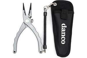 danco 7.5-inch Aluminum Fishing Pliers with Tungsten-Carbide Side Cutters - T6-6061 Aircraft Grade Aluminum Construction - Saltwater Resistant Fishing Pliers with Sheath