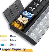 Yaklim Large 7 Day Pill Box 2 Times Daily 14 Day XL Weekly Organizer view 6