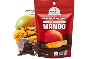 Mavuno Harvest Organic Chocolate Covered Mango - Organic Dried Mango Dipped in Dark Chocolate - Non GMO, Fair Trade, No Preservatives & Vegan Chocolate Treats - Healthy Chocolate Snacks - 1 lb Bag