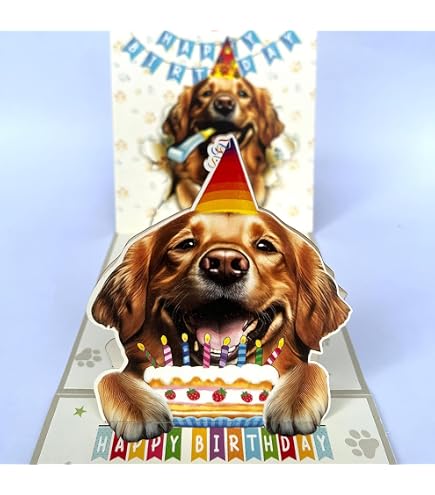 Golden Retriever Cowboy Birthday Card (1 Premium Folded Card, 5X7...