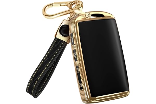 Key Fob Cover and Leather Keychain - Full Cover Key Case - TPU Keyfob Cover