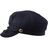 Epoch hats Men's Greek Fisherman Sailor Fiddler Winter Wool Driver Hat Flat Cap (S/M, Navy)