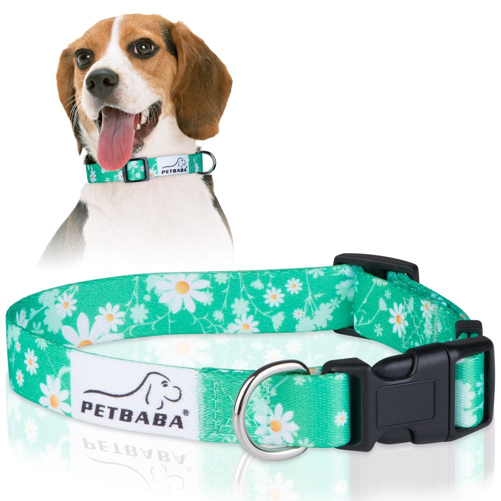 PETBABA Daisy Dog Collar, Adjustable Soft Collar with