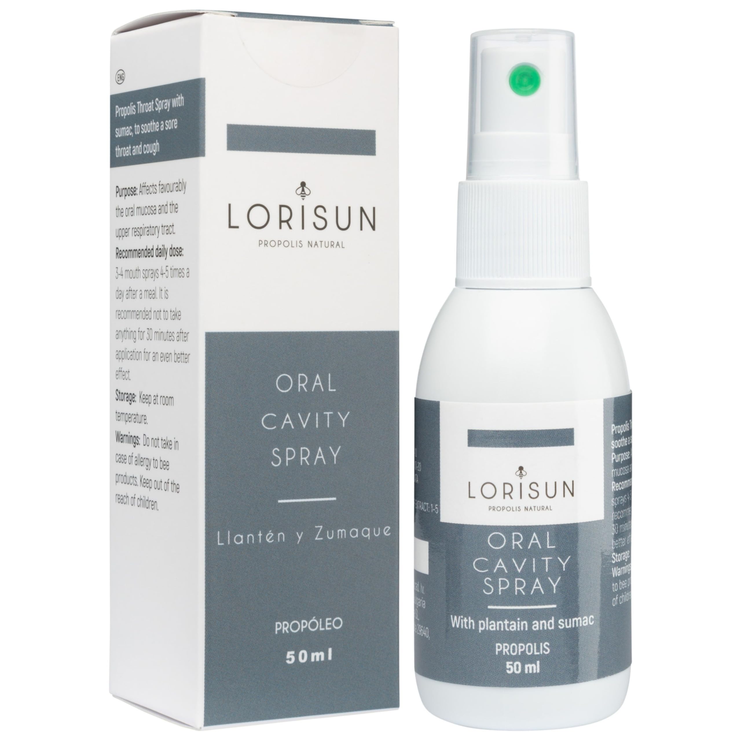 Lorisun Propolis Throat Spray for Sore Throat and Inflammatory Mouth | Natural Propolis | Anti-Inflammatory | Antibacterial | 50ml