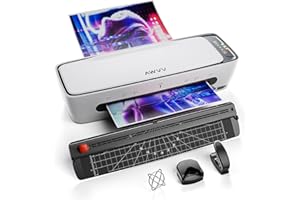 CHILINO laminator, 6in 1 laminator Machine, 9 Inch A4 Laminating Machine, Desktop Thermal Laminator Never Jam 15 Laminating Pouches, Paper Trimmer and Corner Rounder, 1Min Fast Warm-Up Home Office School Use