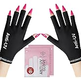 modelones UV Gloves for Gel Manicures, Professional UPF99+ Anti UV Protection Gloves for Gel Nail Lamp (Black)