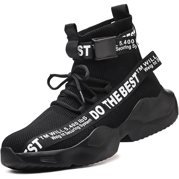 Furuian Steel Toe Black Shoes For Men Breathable L