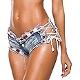 Oflive Women's Sexy Low Rise Mini Denim Shorts Jeans Hot Pants