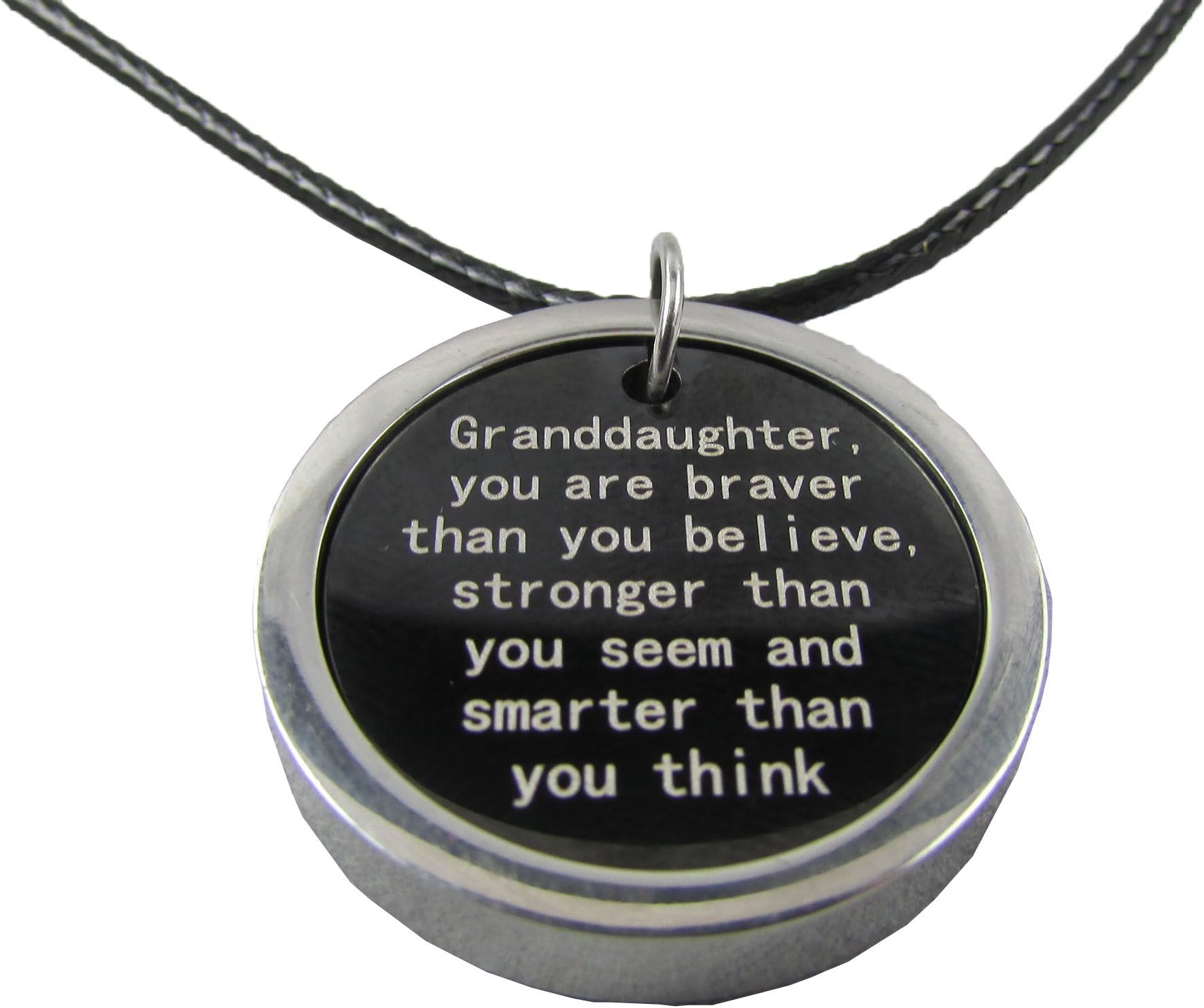 Deserves 'Granddaughter, You are Braver Than You Believe.' Heart Pendant Necklace, Granddaughter