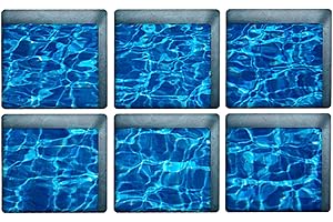 ChezMax Bath Treads Stickers Blue Waves Pattern Square 3D Adhesive Anti Slip Tub Tattoos Safety Decals Mat Waterproof Shower Tub Sticker Bathtub Appliques for Bath Pools Home Decor 5.11" X 5.11"