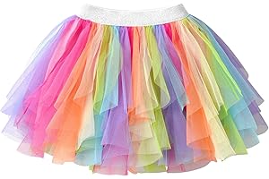 DXTON Girls Skirt Tutu for Toddler Party Multicoloured Tulle Outfits for 3-10 Years