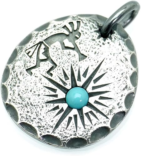Amazon シルバーワン シルバー925 ココペリ タタキ ペンダントトップ ターコイズ付 メンズ M1 燻し加工 ネックレス 通販
