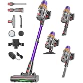 LIBINO Cordless Vacuum Cleaner, V10 55KPa Anti-Tangle Stick Vac | 70-min Runtime ,Green Light, Tangle-free Brush, HEPA, 1.8L Cup, Rechargeable Light Vacuum for Carpet/Hardwood/Pet hair