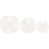 Creative Co-Op Handmade White Coral Shaped Paper & Metal Wall Décor (Set of 3 Sizes)