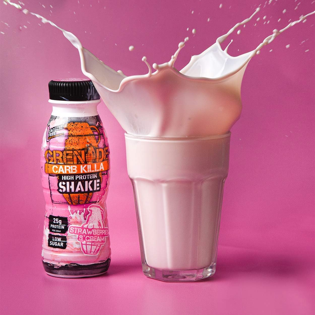 Grenade High Protein Shake, 8 x 330 ml - Strawberries and Cream (Packaging May Vary), 330 ml (Pack of 8) - Image 4