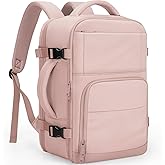 Tuwubi Travel Backpack For Women, Carry On Backpack for Men Flight Approved Airline Personal Item Travel Bag TSA Business 15.6 in Laptop Mochila, Travels Essentials Bookbag for Work Weekender (Pink)
