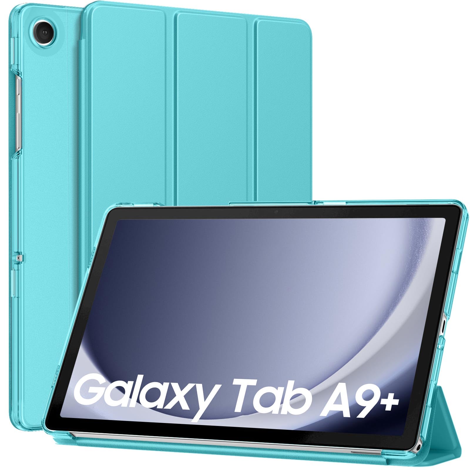 Photo 1 of MoKo Case for Galaxy Tab A9+/A9 Plus 11 inch 2023, Slim Stand Protective Smart Cover with Hard PC Translucent Back Shell for Tab A9 Plus Tablet (SM-X210/X216/X218), Auto Wake/Sleep, Azure