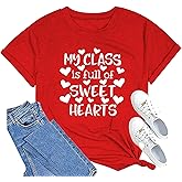 Valentine's Day Shirts for Women:Cute Love Heart Tshirts Graphic Tees Valentine Casual Short Sleeve Top