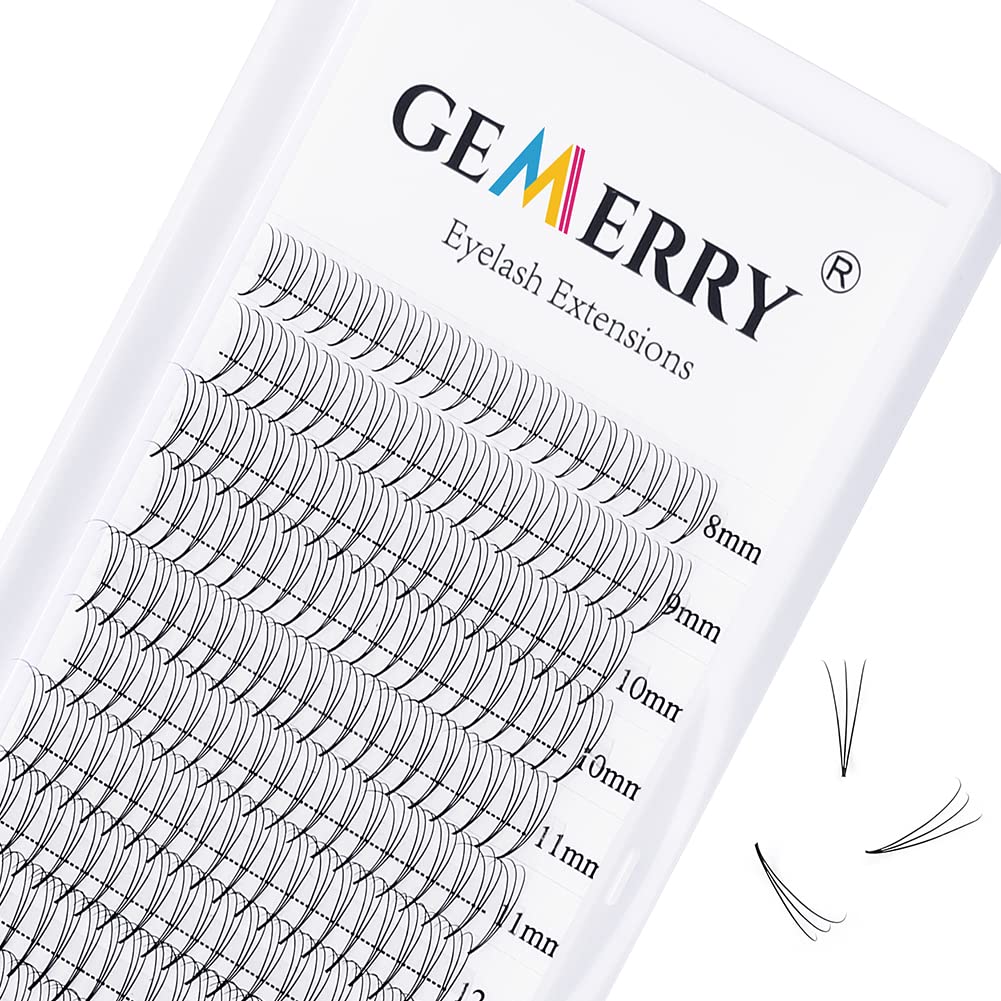 3D Fans Pre Made Fan Eyelash Extensions 0.07mm D Curl 8-14mm Mix Cluster Eyelash Extension Premade Fans Volume Russian Individual Lashes Cluster Gemerry Fan Lash Extensions(0.07-3D-D curl-Mix)