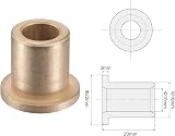 sourcing map Flange Sleeve Bearings 10mm Bore 16mm OD 20mm L Sintered Bronze view 3