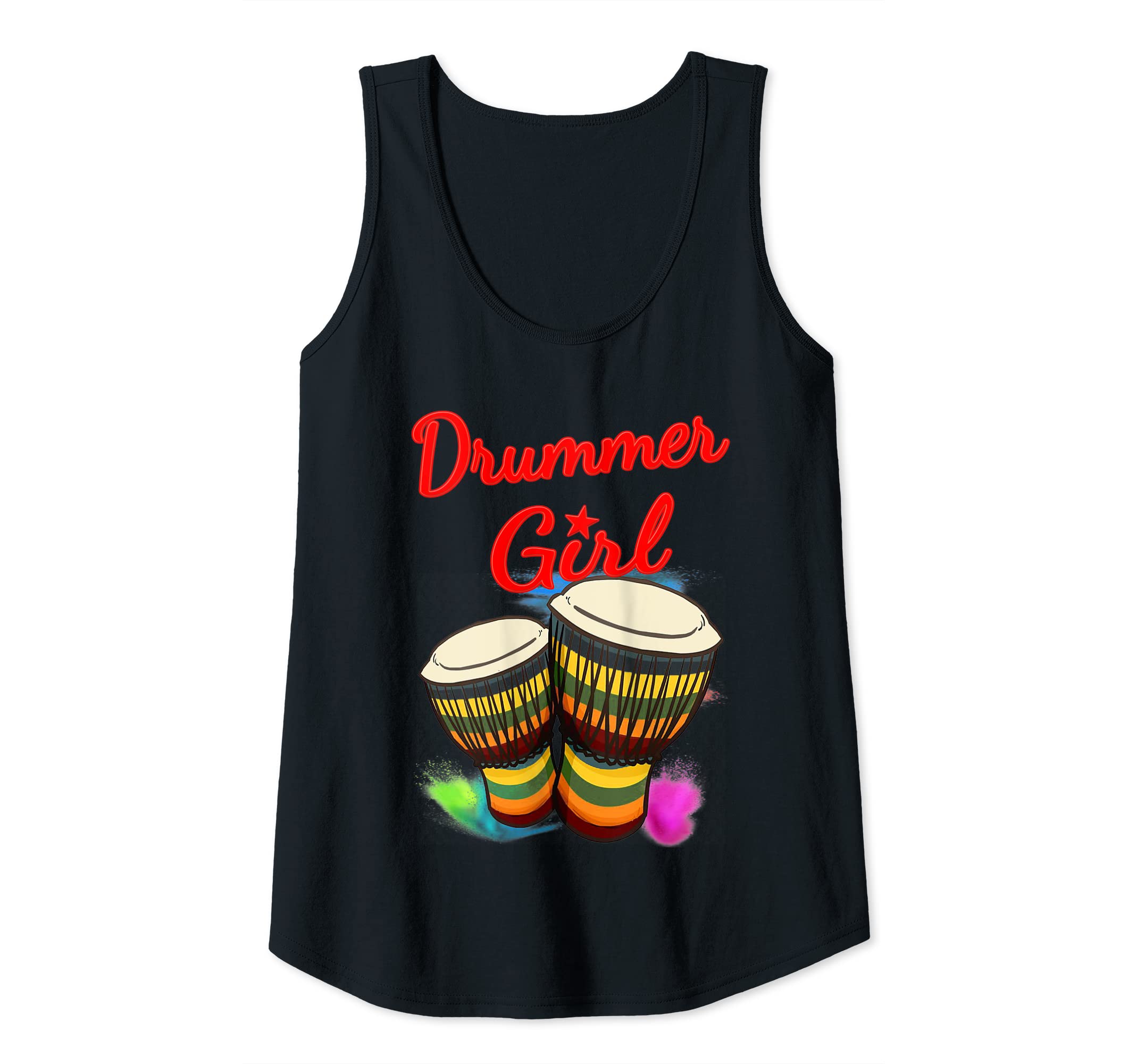 Womens Drummer Girl Djembe Percussion Musician Tank Top