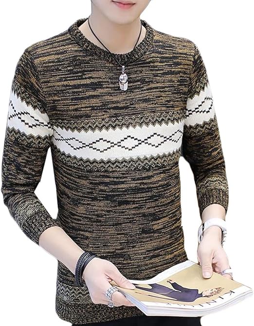 Piite メンズ 秋 冬 ニットセーター ショート スリム ニットカジュアル 丸首 ファッション おしゃれ ニット 秋服 冬服 4コーヒー コート ジャケット 通販 Amazon